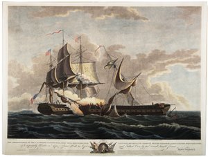 La fregata americana Constitution cattura la fregata Guerriere, 1813